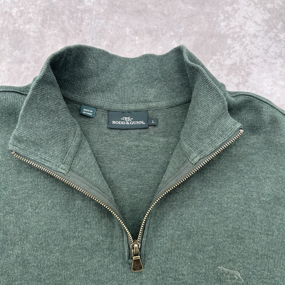 Rodd & Gunn Green Quarter 1/4 Zip Knit Pullover Sweater Men's Size Large - Picture 3 of 11